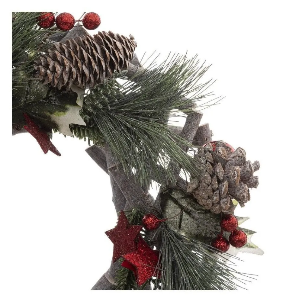 RETIF Couronne De Noel En Bois Avec Branchage Et Deco Rouge Pailletee O30Cm Discount