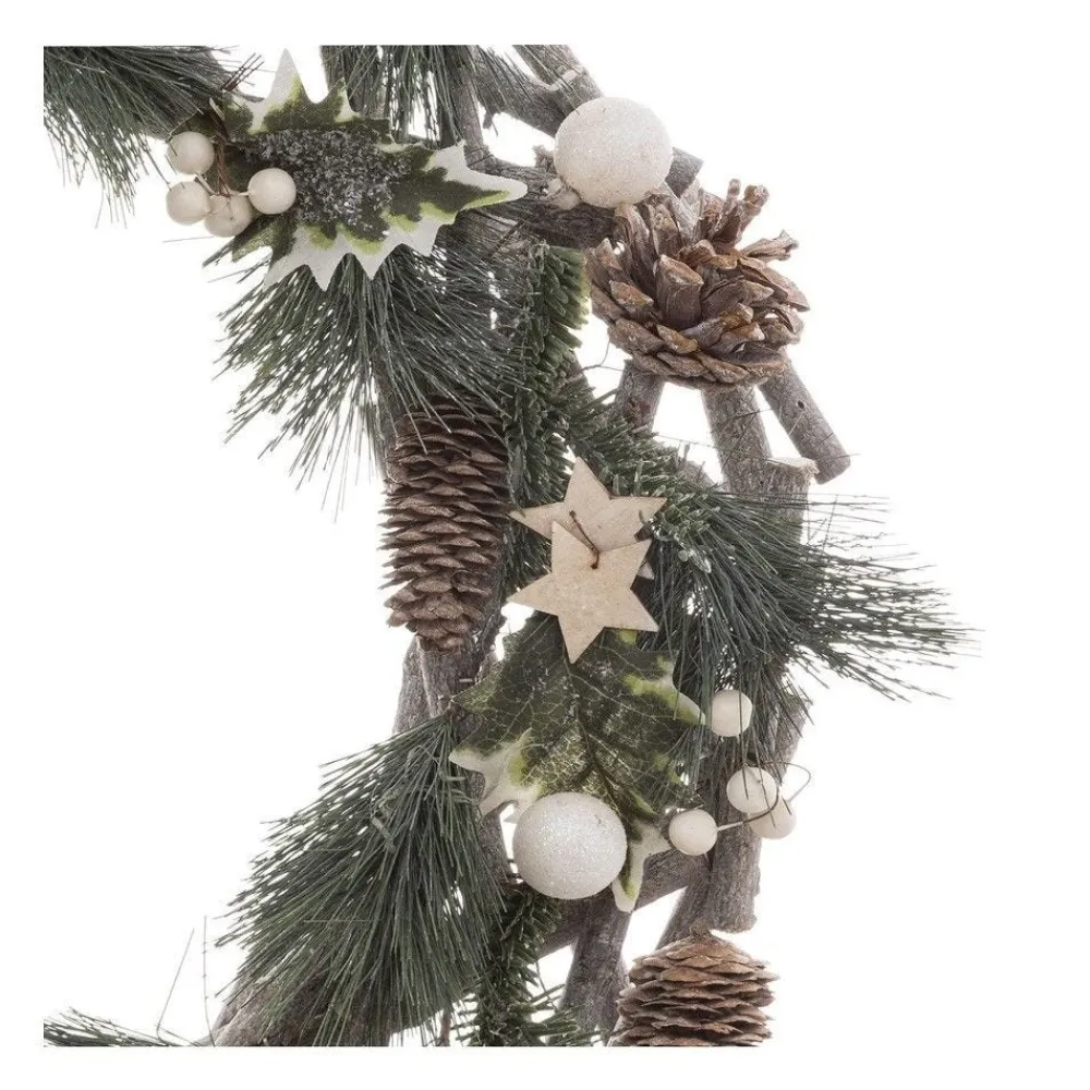 RETIF Couronne De Noel En Bois Avec Branches Pommes De Pin Et Etoiles O50Cm Hot