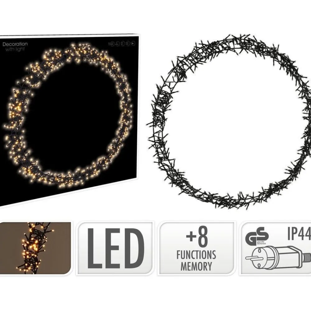 RETIF Couronne De Noel Lumineuse 600 Leds Extra Blanc Chaud O68Cm Store