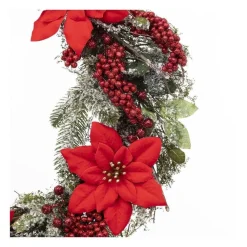 RETIF Couronne De Noel Poinsettia Et Deco Pailletee O50Cm Cheap