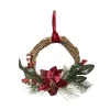 RETIF Couronne De Noel Poinsettia En Velours Bordeaux Avec Decoration O38Cm Cheap
