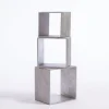RETIF Cubes Argentes L 35 X P 25 X H 35 + L 30 X P 25 X H 30 + L 25 X P 25 X H 25 Cm Cheap
