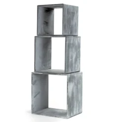 RETIF Cubes Gris L 35 X P 25 X H 35 + L 30 X P 25 X H 30 + L 25 X P 25 X H 25 Cm - X3 Online