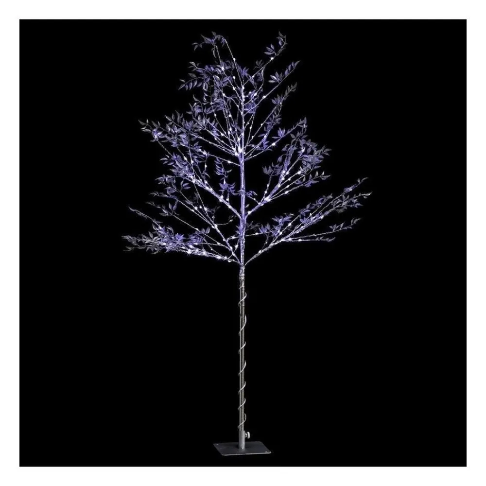 RETIF Deco De Noel Arbre Lumineux Feuilles Argentees 400 Led Blanc Froid H200Cm Flash Sale