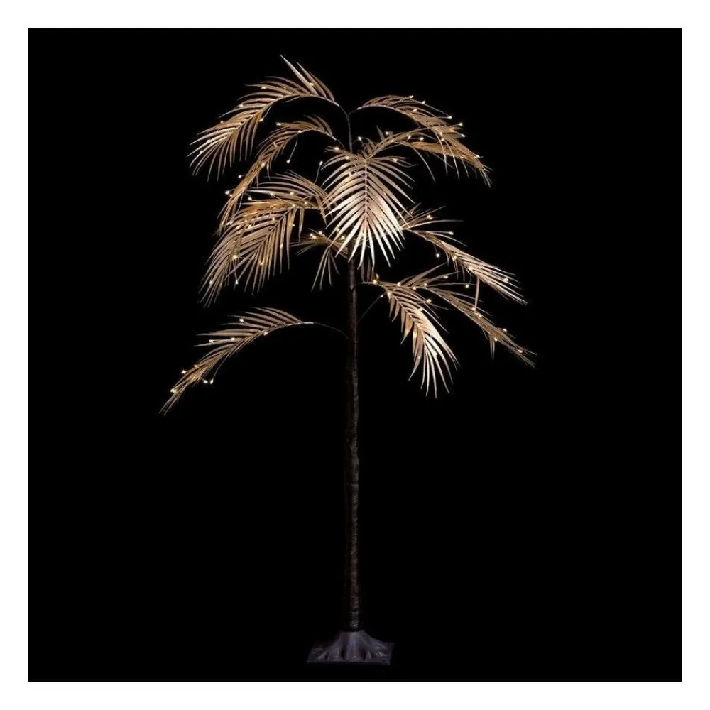 RETIF Deco De Noel Arbre Lumineux Palmier Feuilles Dorees 120 Led Blanc Chaud H120Cm Shop