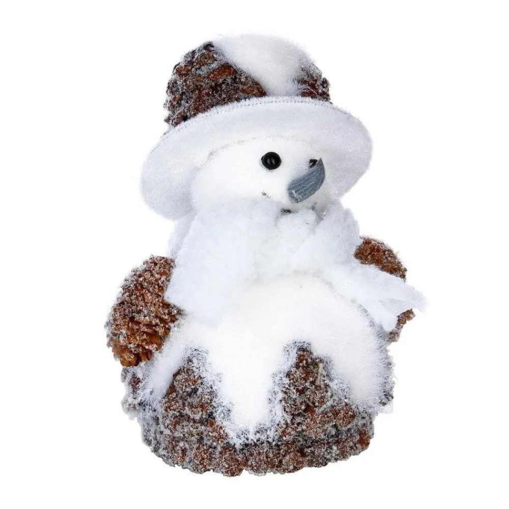 RETIF Deco De Noel Bonhomme De Neige Chapeau Et Pommes De Pin H29Cm Shop