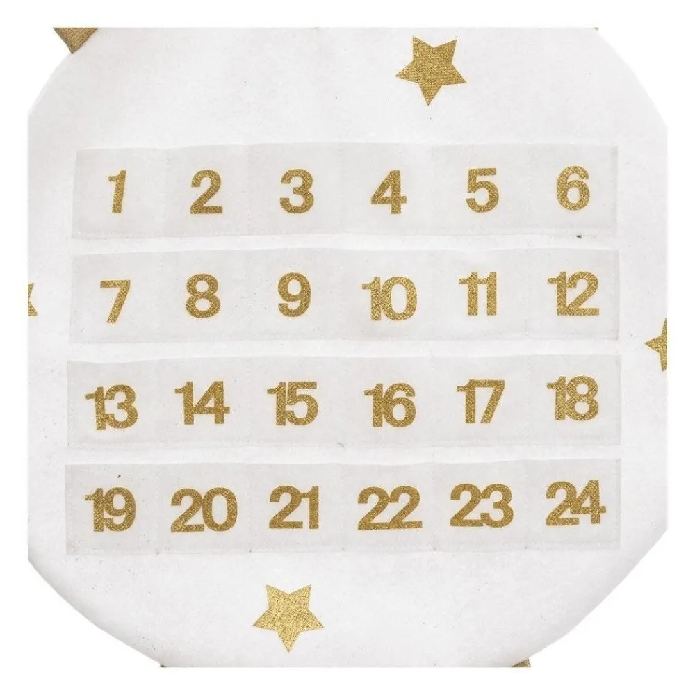 RETIF Deco De Noel Calendrier De L'Avent Lapin Blanc Et Dore Avec 24 Pochettes Cheap