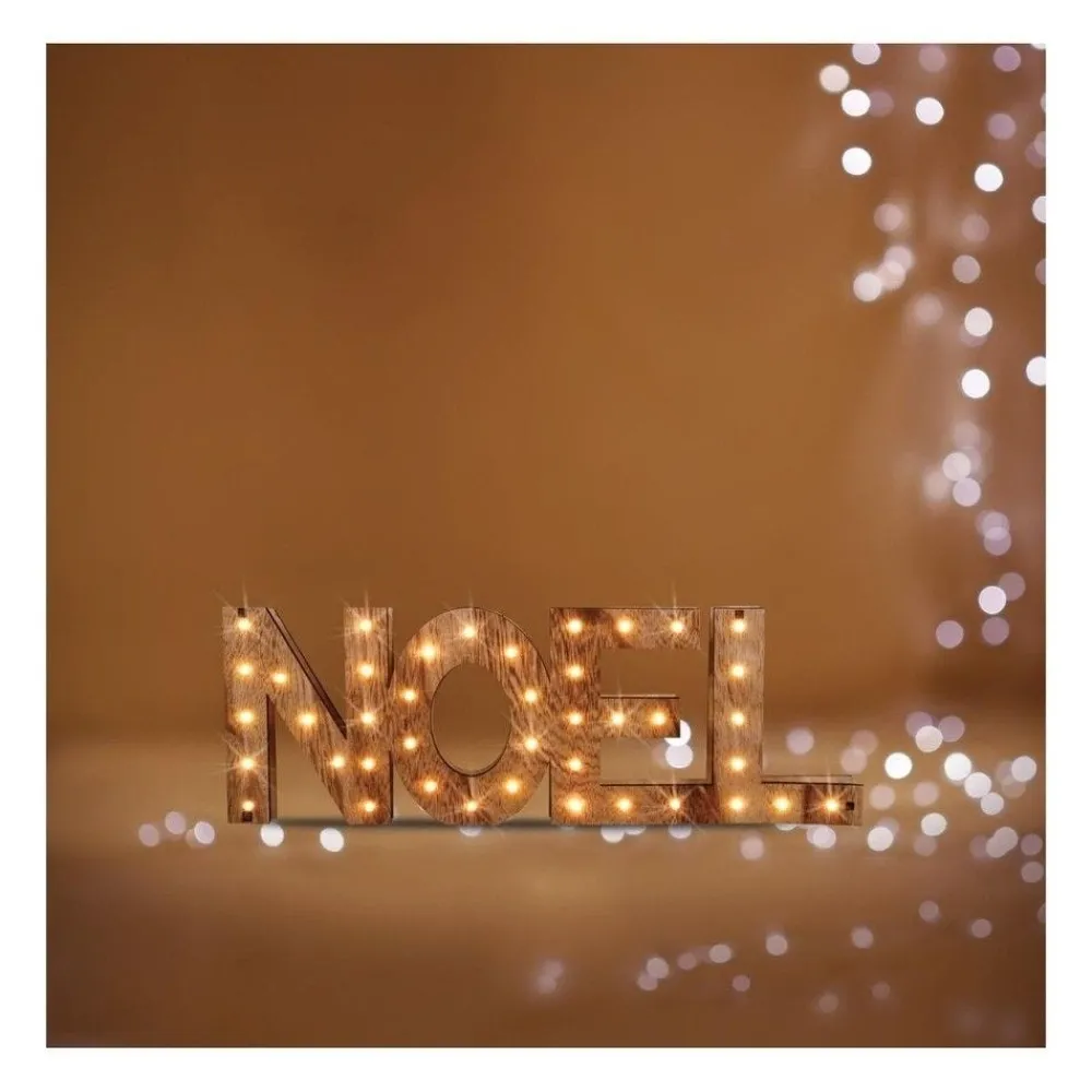 RETIF Deco De Noel En Bois Lumineux 41 Led Blanc Chaud 44X15Cm Outlet