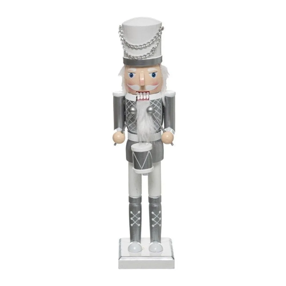 RETIF Deco De Noel Figurine Casse Noisette En Bois Blanc Et Argent H38Cm Clearance
