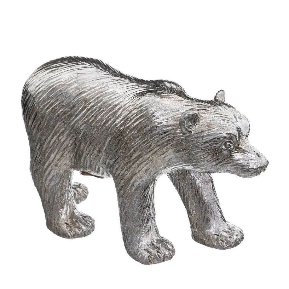 RETIF Deco De Noel Ours Argent En Resine 19.8X11.7Cm Sale