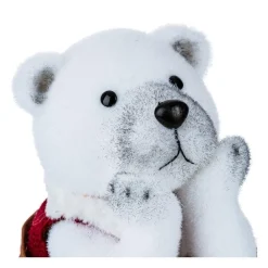 RETIF Deco De Noel Ours Blanc Assis Avec Habit Hot