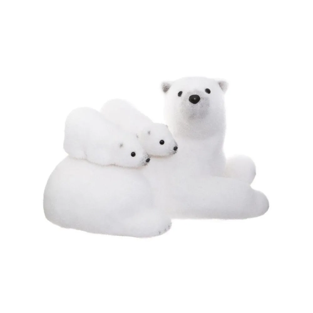 RETIF Deco De Noel Ours Couche Et Ses 2 Bebes Sur Le Dos 40X25Cm Discount
