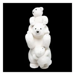 RETIF Deco De Noel Ours Et Oursons Blanc Floque Store