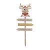 RETIF Deco De Noel Pancarte En Bois Clair Avec Renne Rouge Et Dore H120Cm Store