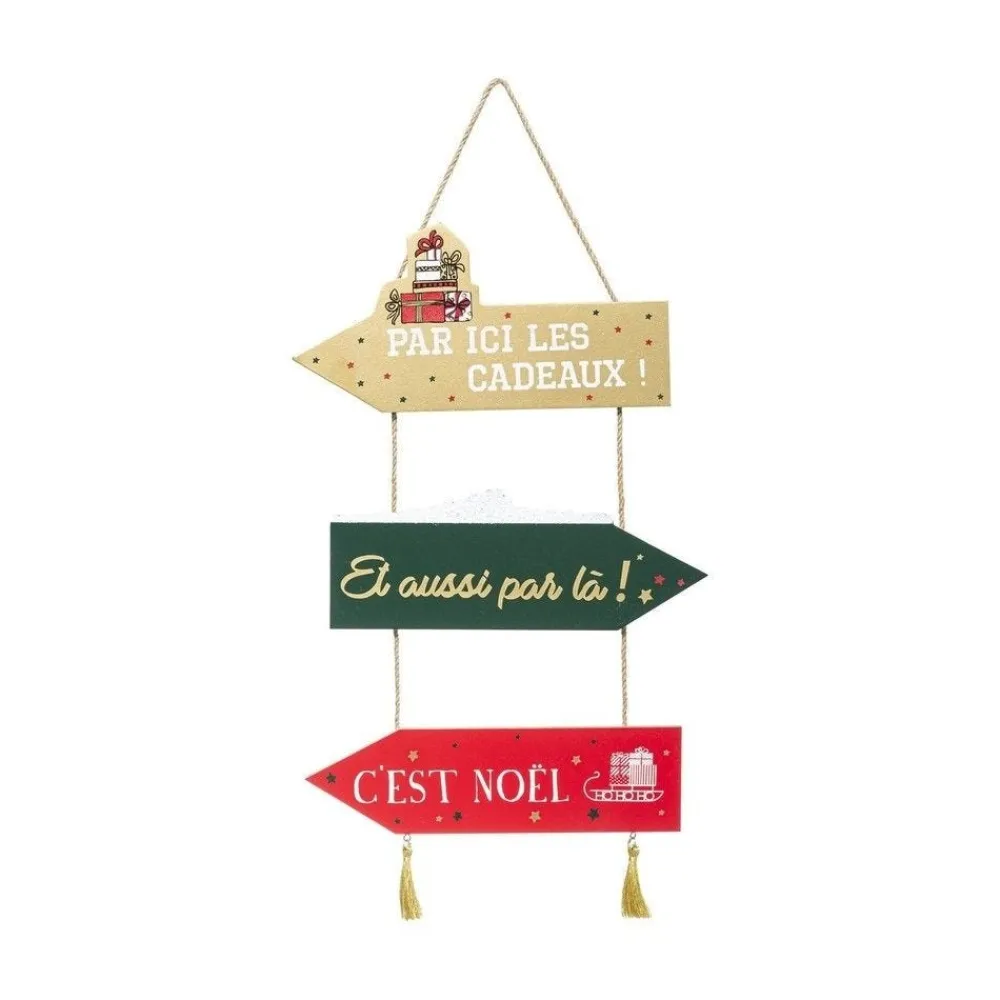 RETIF Deco De Noel Pancarte En Bois A Suspendre H50Cm Clearance