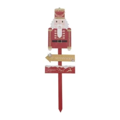 RETIF Deco De Noel Pancarte En Bois Avec Casse Noisette Rouge Et Dore H120Cm Online