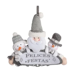 RETIF Deco De Noel Pancarte Joyeuses Fetes Avec 3 Peluches H38Cm Fashion