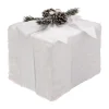 RETIF Deco De Noel Paquet Cadeau Fourrure Blanche Et Ruban Paillete 20X25Cm Discount