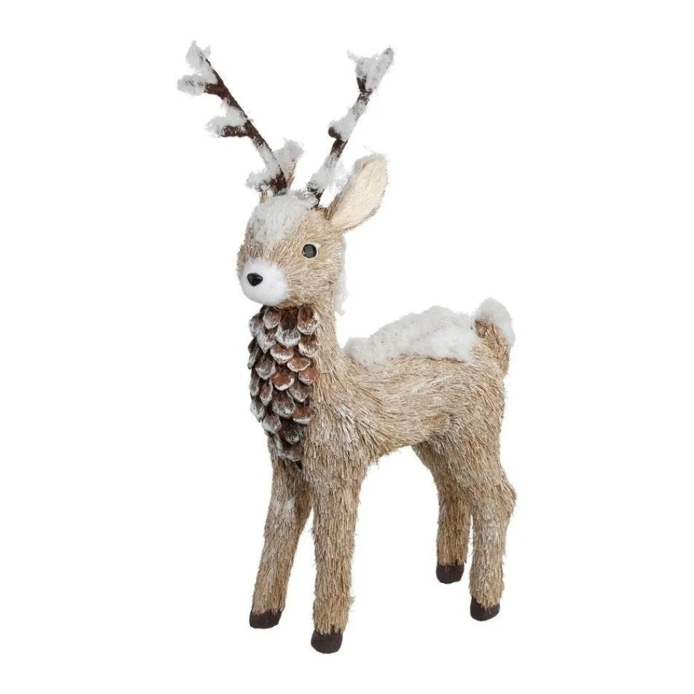 RETIF Deco De Noel Renne Avec Bois Naturel H55Cm Outlet