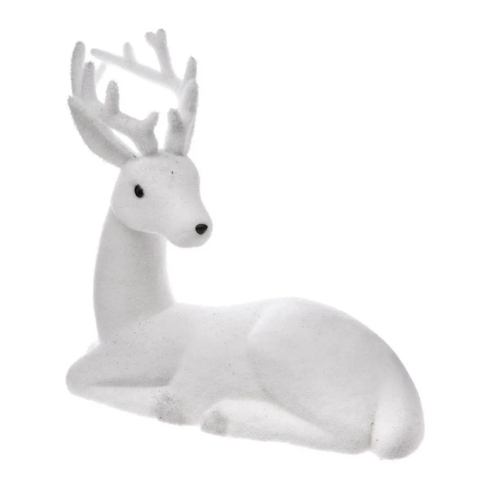 RETIF Deco De Noel Renne Couche Blanc Floque Cheap