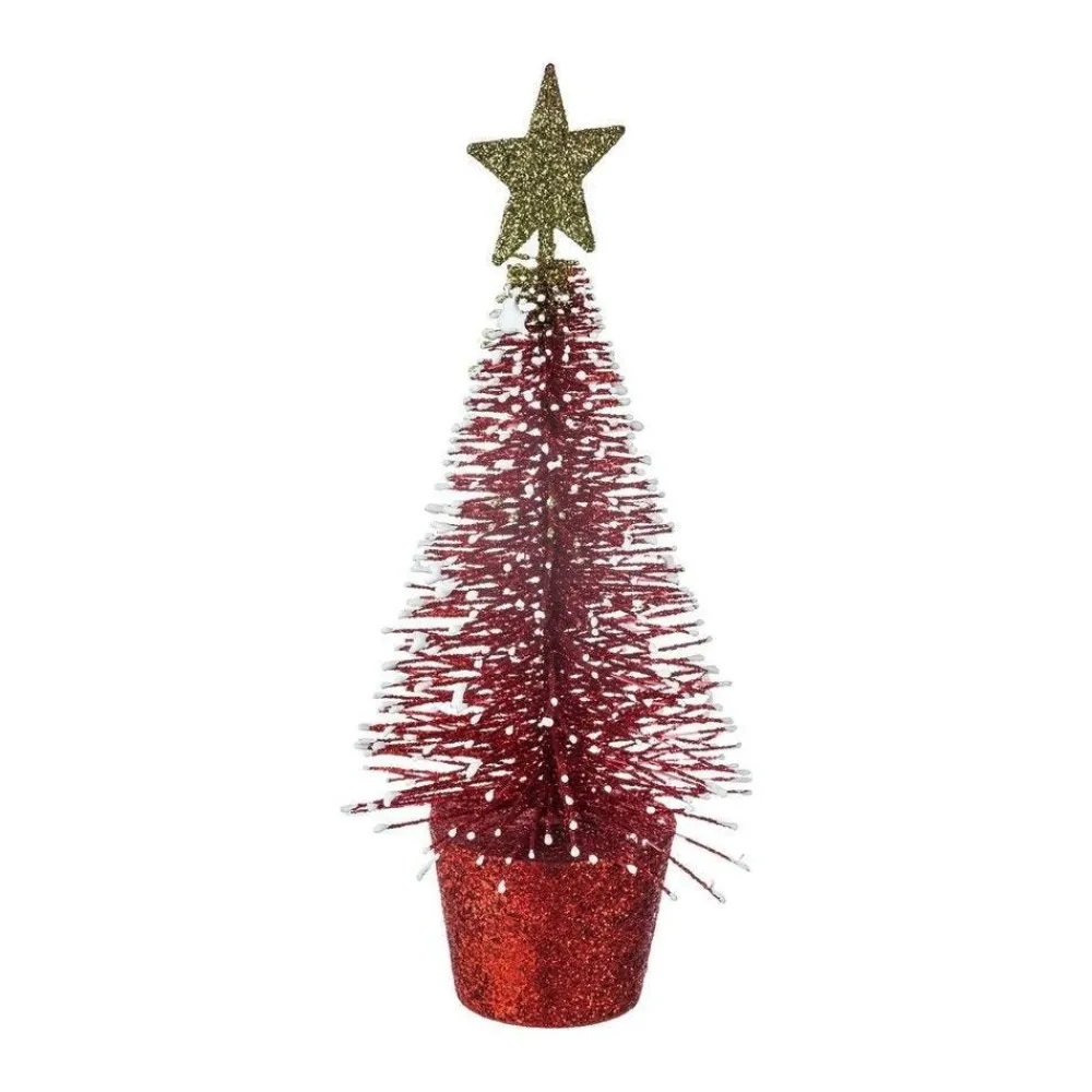 RETIF Deco De Noel Sapin De Table Rouge A Paillettes H14Cm Sale