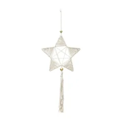 RETIF Deco De Noel Suspension Etoile En Corde Et Billes Dorees H54Cm New