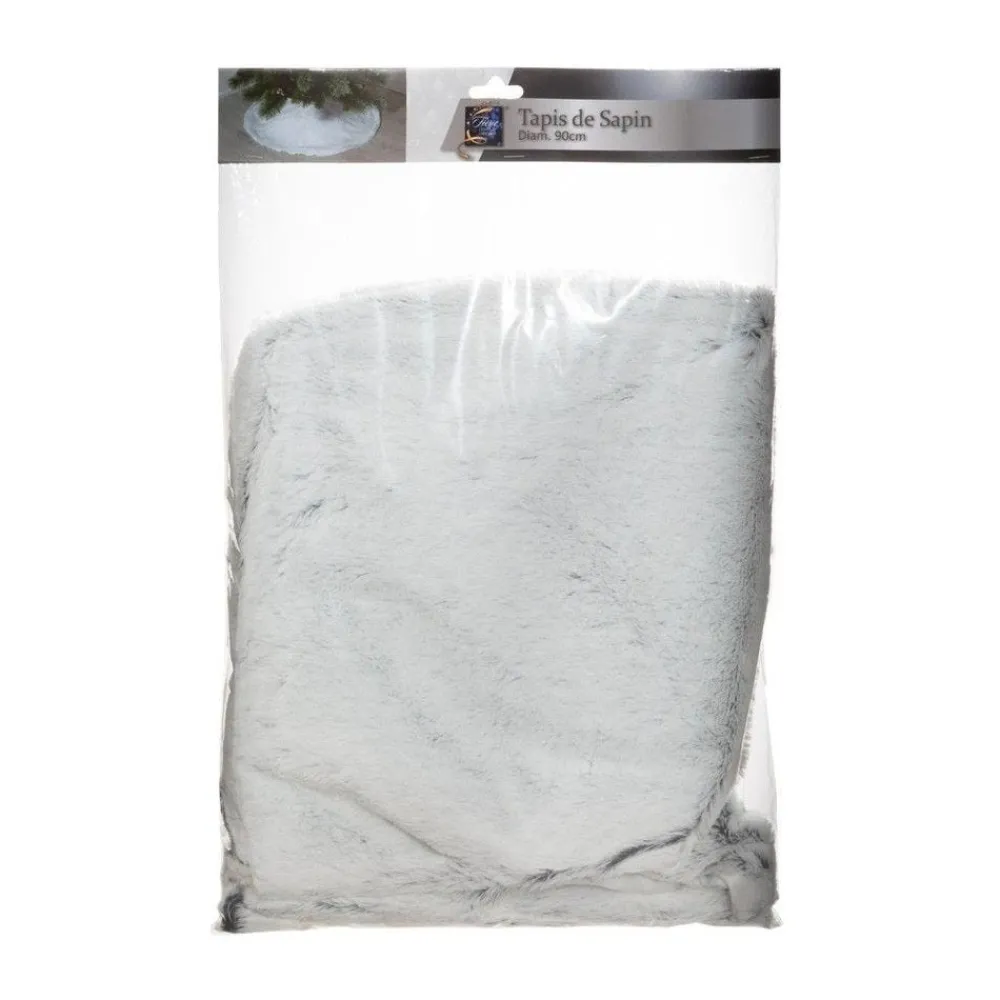 RETIF Deco De Noel Tapis Pour Pied De Sapin En Fourrure Grise O90Cm New