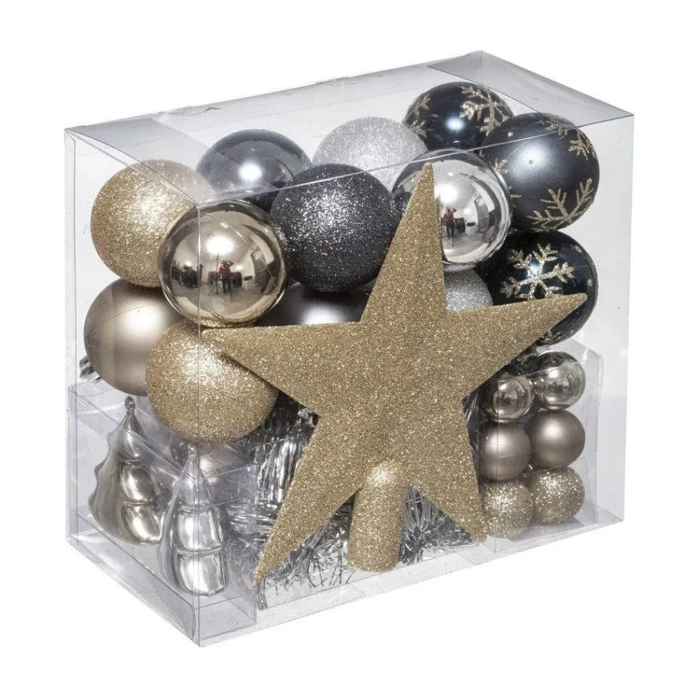 RETIF Deco De Sapin De Noel Kit 44 Pieces Boule Guirlande Et Cimier Multicolore New