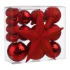 RETIF Deco De Sapin De Noel Kit De 18 Pieces Boules Et Cimier Rouge Sale