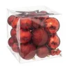 RETIF Deco De Sapin De Noel Kit 35 Pieces Boule Flocon Et Cimier Rouge Shop