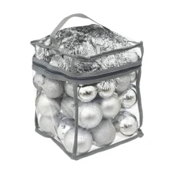 RETIF Deco De Sapin De Noel Kit 52 Pieces Boule Guirlande Et Cimier Argente New