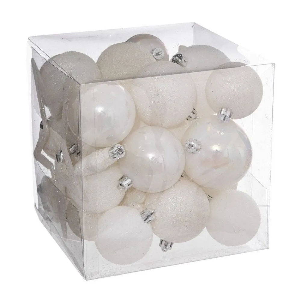 RETIF Deco De Sapin De Noel Kit 35 Pieces Boule Flocon Et Cimier Blanc Flash Sale
