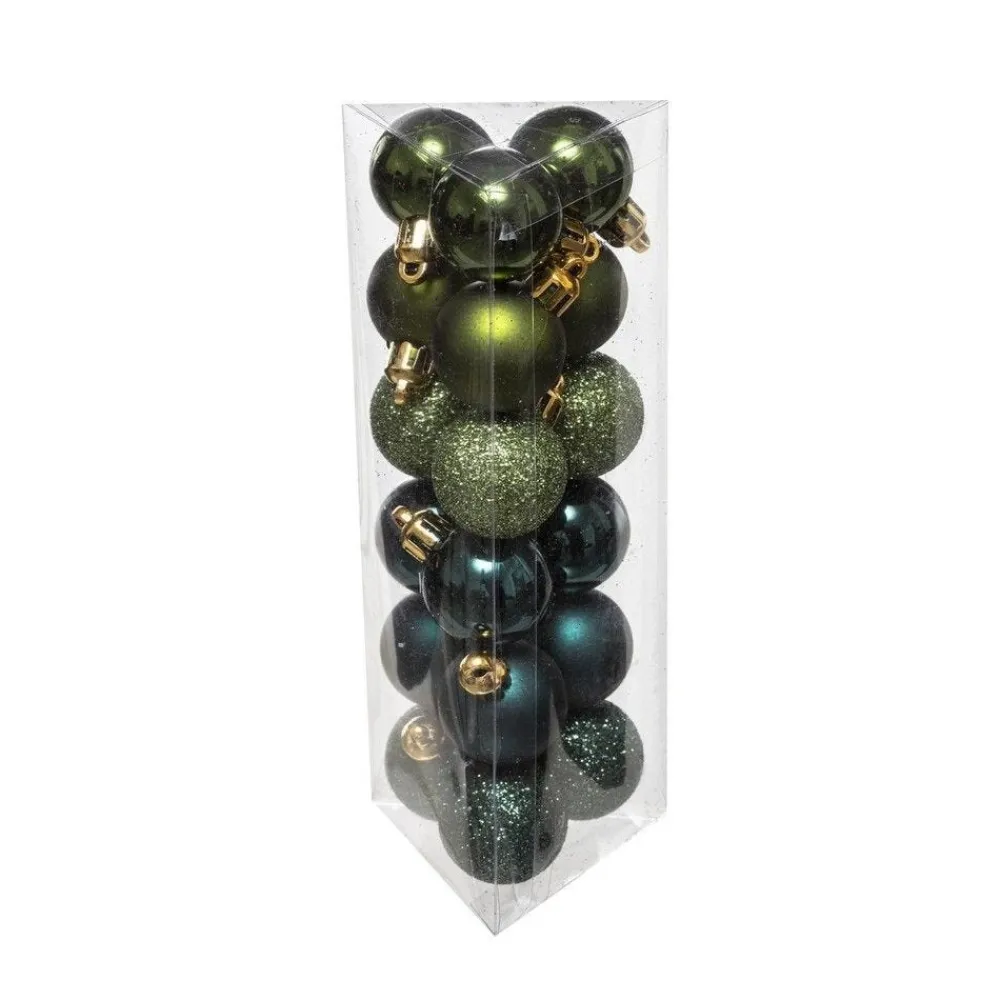 RETIF Deco De Sapin Lot De 18 Boules De Noel O3Cm Vert Olive Et Kaki Store