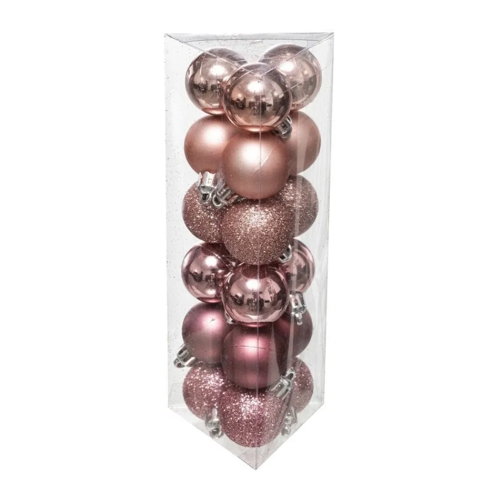 RETIF Deco De Sapin Lot De 18 Boules De Noel O3Cm Rose Flash Sale