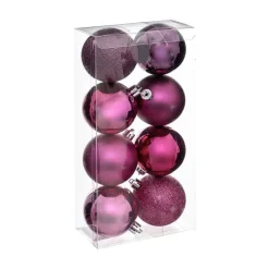 RETIF Deco De Sapin Lot De 8 Boules De Noel O7Cm Cassis Et Fuchsia Cheap