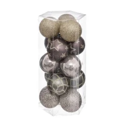 RETIF Deco De Sapin Lot De 15 Boules De Noel O5Cm Champagne Violet Et Gris Online