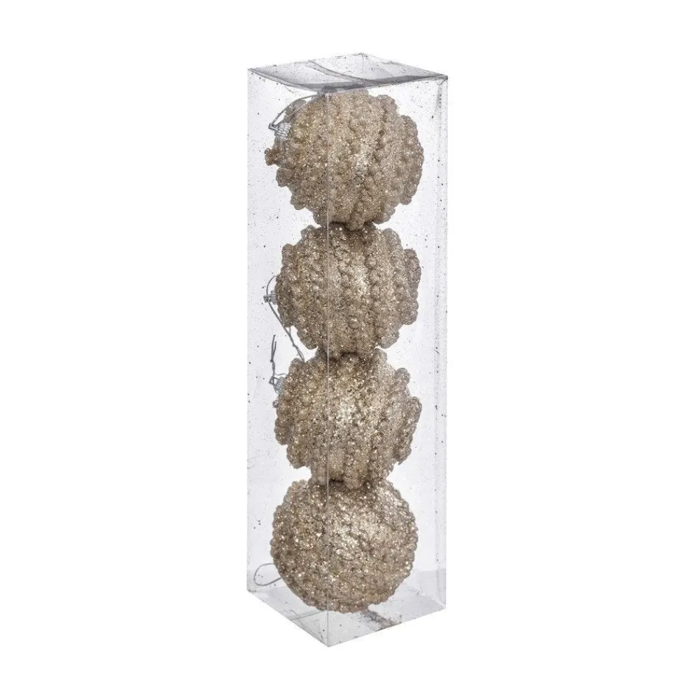 RETIF Deco De Sapin Lot De 4 Boules De Noel O8Cm Effet Maille Or Outlet
