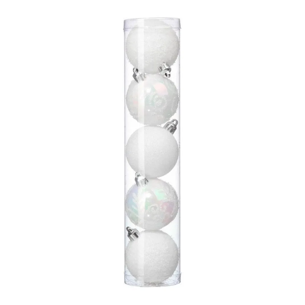 RETIF Deco De Sapin Lot De 5 Boules De Noel O5Cm Blanc Best Sale