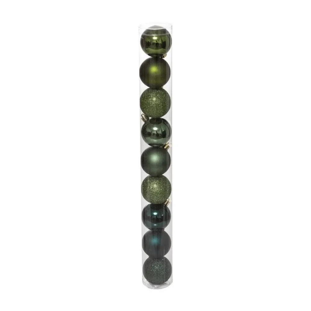RETIF Deco De Sapin Lot De 9 Boules De Noel O6Cm Vert Olive Et Kaki Best