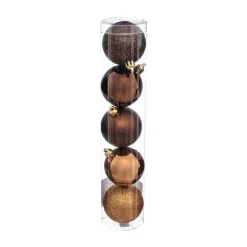 RETIF Deco De Sapin Lot De 5 Boules De Noel O5Cm Bronze Discount