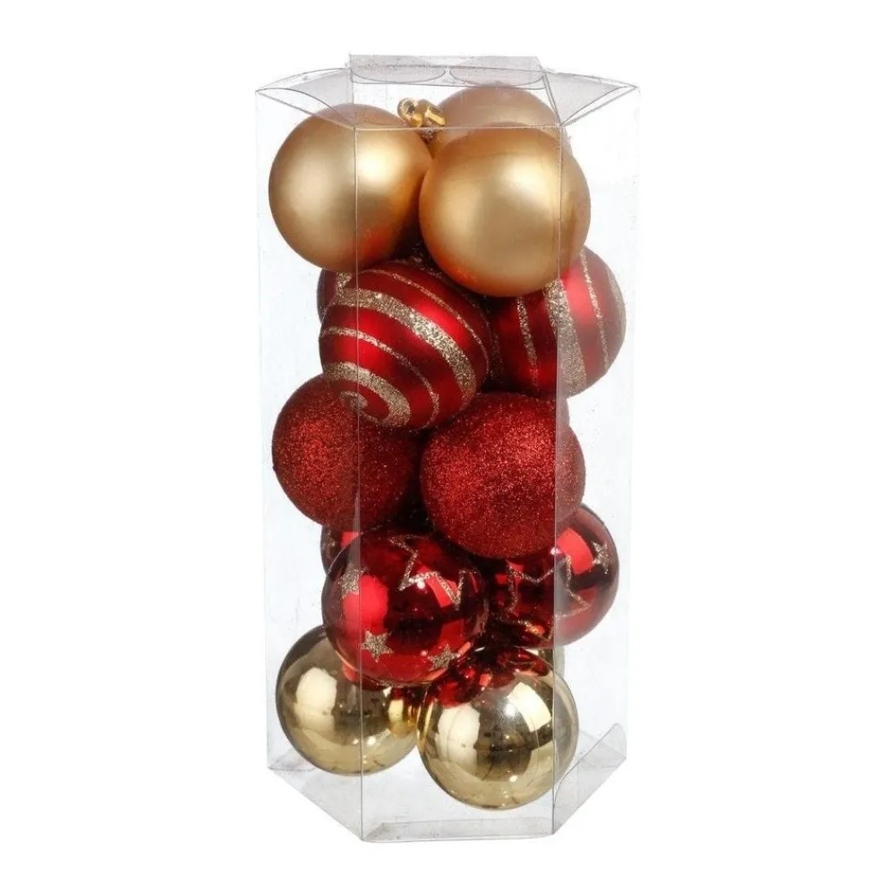 RETIF Deco De Sapin Lot De 15 Boules De Noel O5Cm Rouge Et Champagne Flash Sale