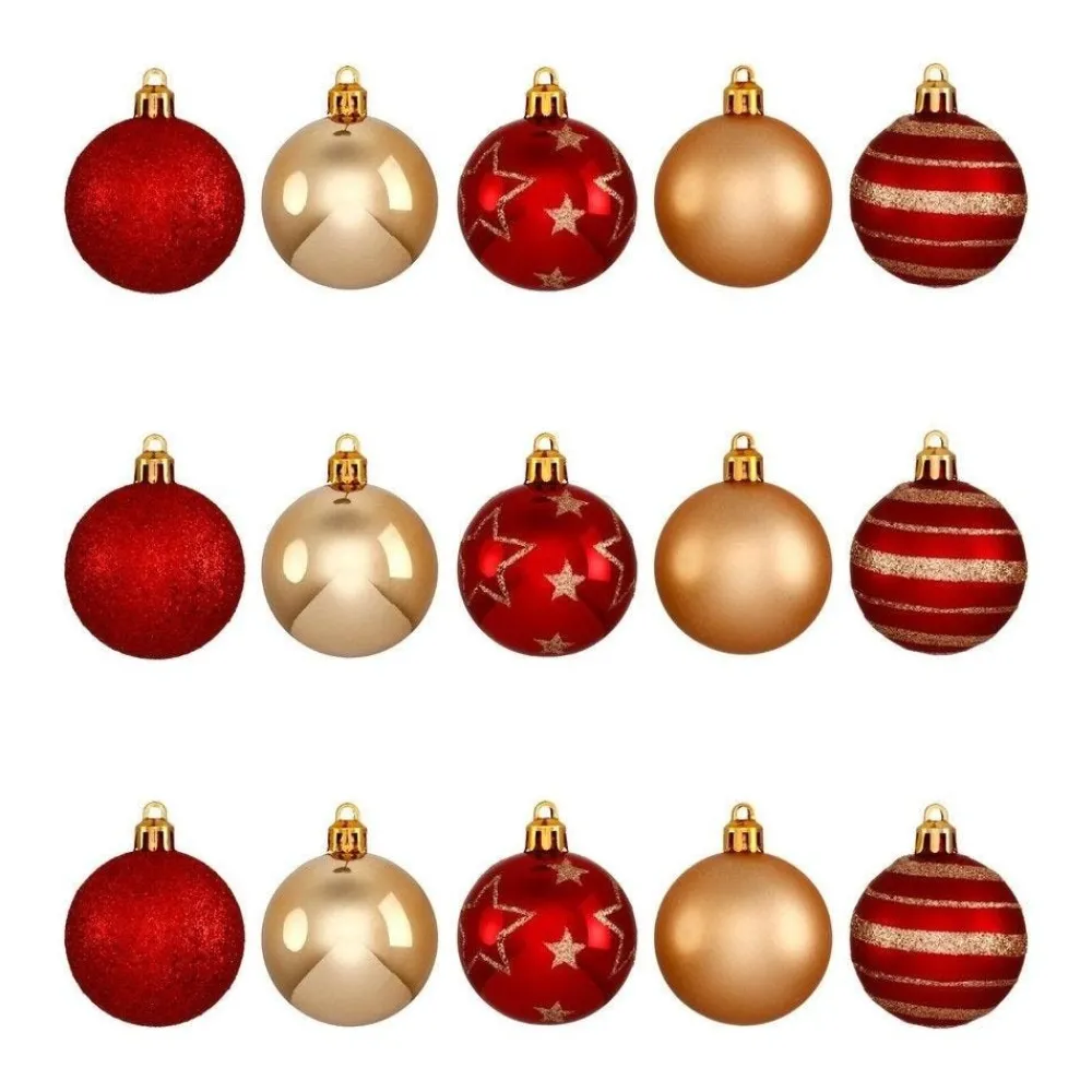 RETIF Deco De Sapin Lot De 15 Boules De Noel O5Cm Rouge Et Champagne Flash Sale