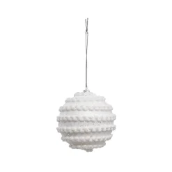 RETIF Deco De Sapin Lot De 4 Boules De Noel O8Cm Effet Maille Blanc Fashion
