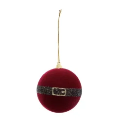 RETIF Deco De Sapin Lot De 4 Boules De Noel O8Cm Rouge Habit Du Pere Noel Fashion