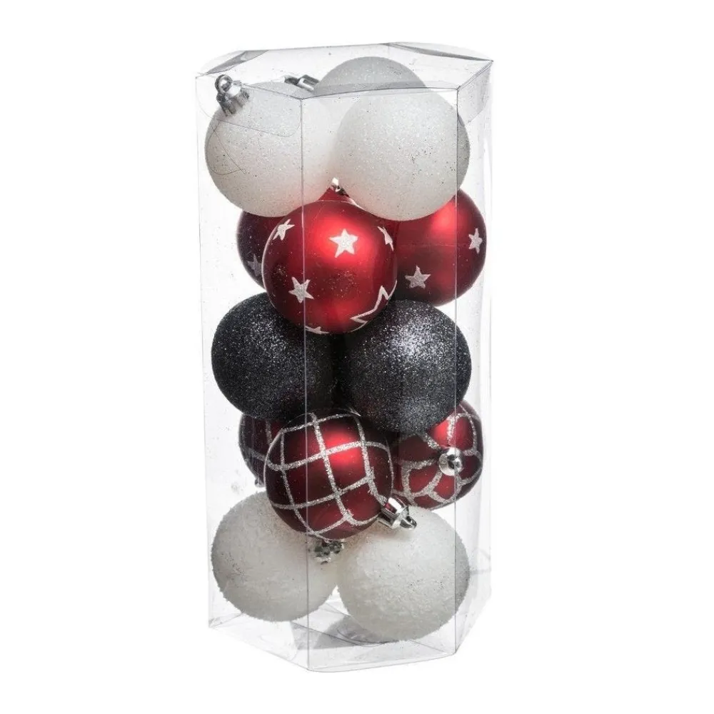 RETIF Deco De Sapin Lot De 15 Boules De Noel O5Cm Rouge Et Blanc Discount