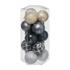 RETIF Deco De Sapin Lot De 15 Boules De Noel O5Cm Champagne Bleu Et Argent Outlet