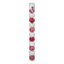 RETIF Deco De Sapin Lot De 12 Boules De Noel O6Cm Rouge Et Blanc Best