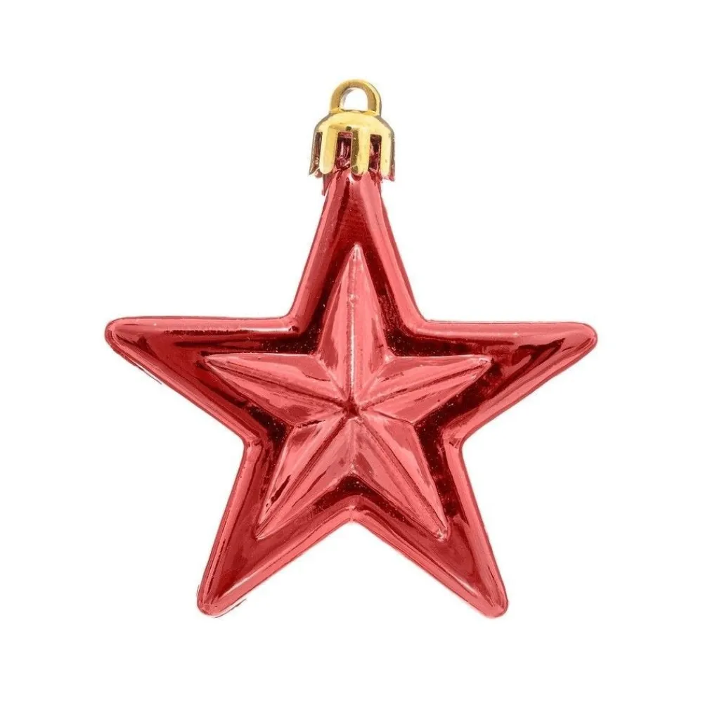 RETIF Deco De Sapin Lot De 6 Etoiles O6Cm Vert Rouge Et Or Flash Sale