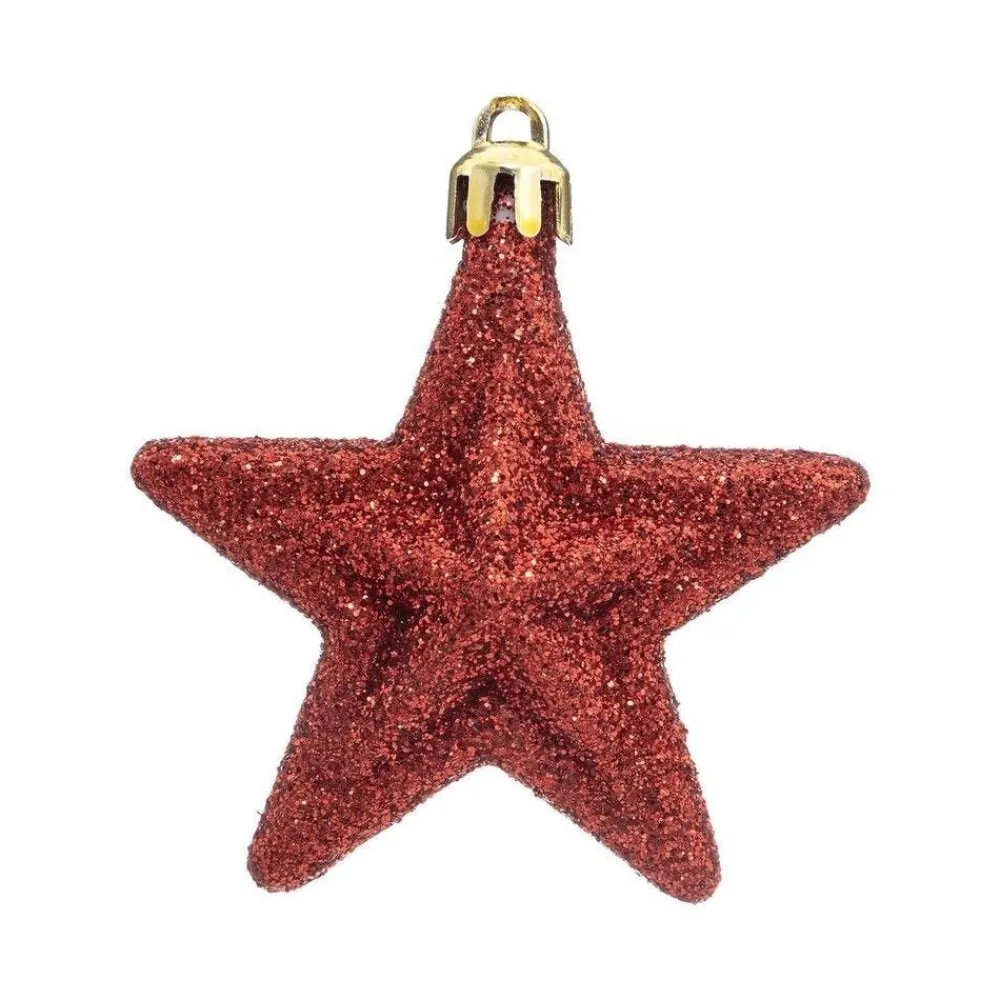 RETIF Deco De Sapin Lot De 6 Etoiles O6Cm Vert Rouge Et Or Flash Sale