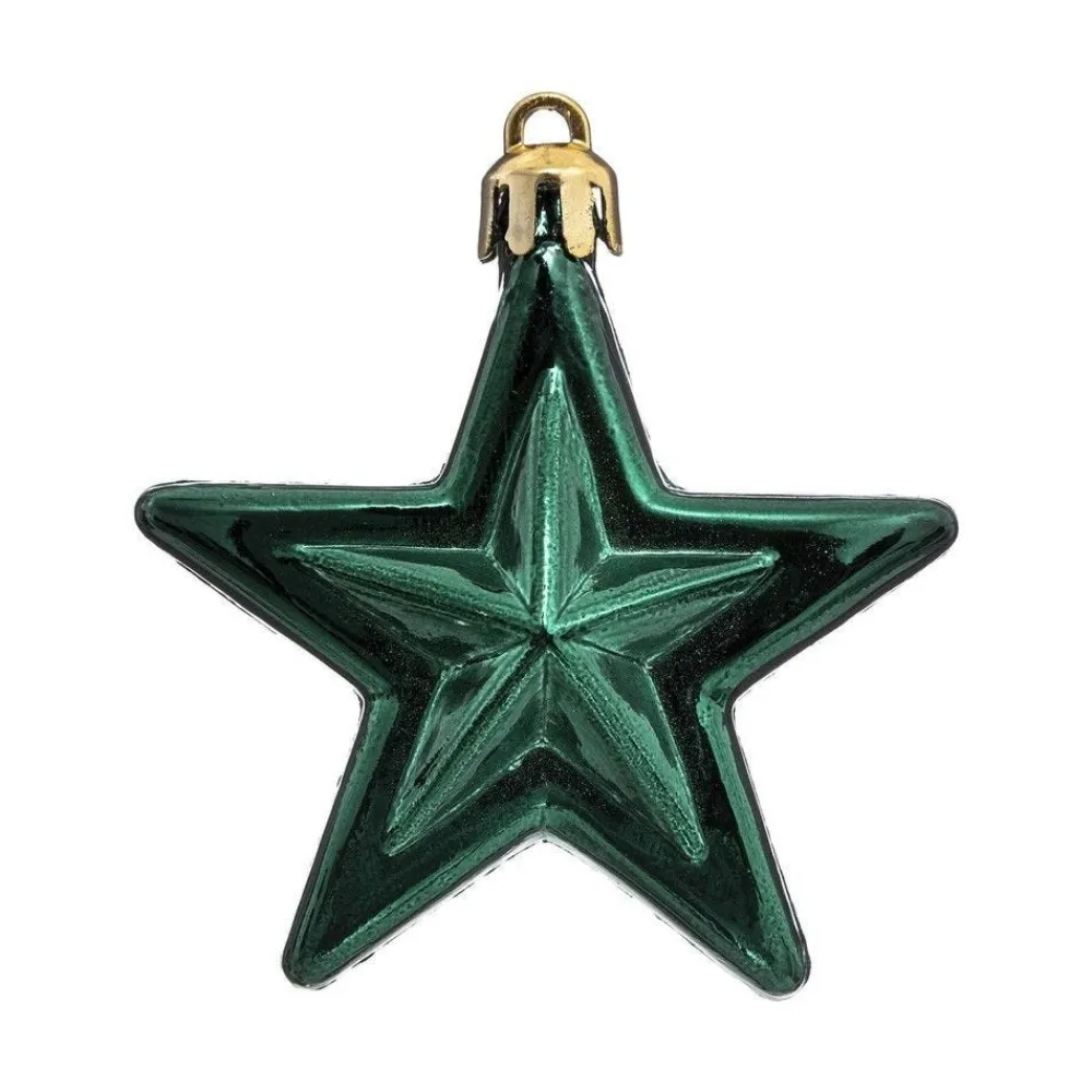 RETIF Deco De Sapin Lot De 6 Etoiles O6Cm Vert Rouge Et Or Flash Sale